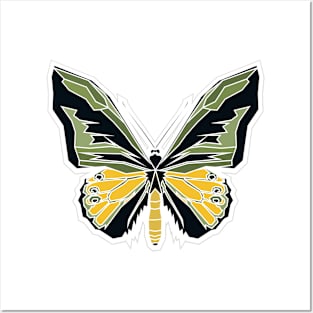 illustration of a geometric butterfly Posters and Art